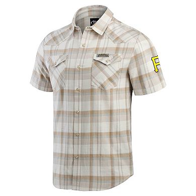 Men's Darius Rucker Collection by Fanatics Gray Pittsburgh Pirates Plaid Full-Snap Shirt