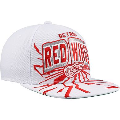 Youth Mitchell & Ness White Detroit Red Wings After Shock Snapback Hat