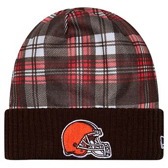 Men's New Era Brown Cleveland Browns Sideline Statement Cuffed Knit Hat