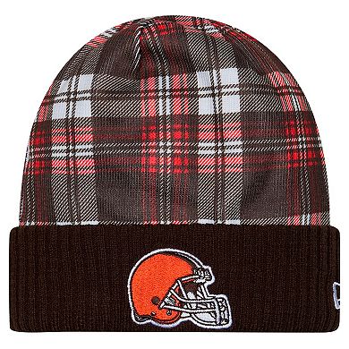 Men's New Era Brown Cleveland Browns Sideline Statement Cuffed Knit Hat