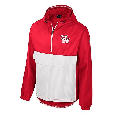 Men's Colosseum Red Houston Cougars Reloaded Anorak Half-Zip Jacket