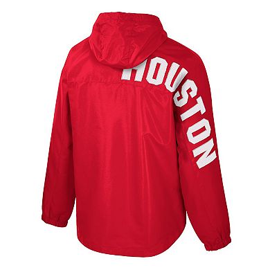 Men's Colosseum Red Houston Cougars Reloaded Anorak Half-Zip Jacket