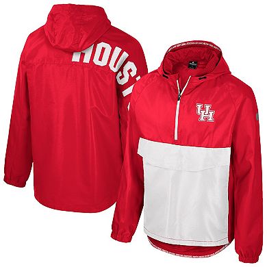 Men's Colosseum Red Houston Cougars Reloaded Anorak Half-Zip Jacket
