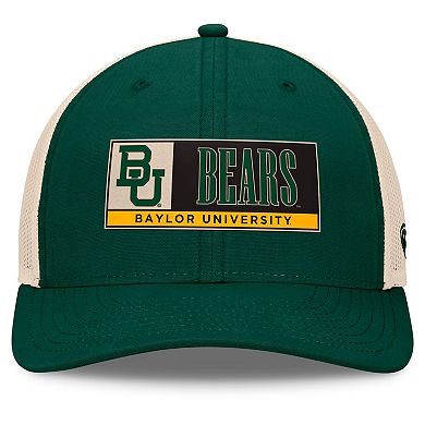 Men's Top of the World Green/Natural Baylor Bears Bennett Trucker Adjustable Hat