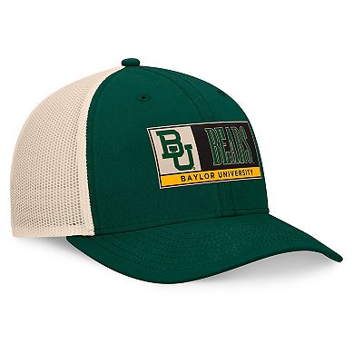 Men's Top of the World Green/Natural Baylor Bears Bennett Trucker Adjustable Hat