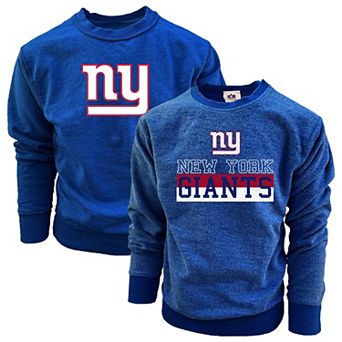 Youth Wes & Willy Royal New York Giants Reversible Fleece Pullover Sweatshirt