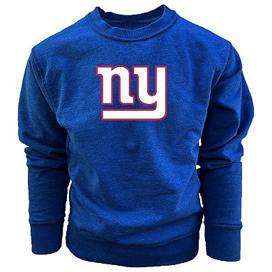 Youth Wes & Willy Royal New York Giants Reversible Fleece Pullover Sweatshirt