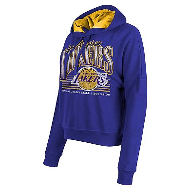 Women's New Era Purple Los Angeles Lakers Boxy Pullover Hoodie