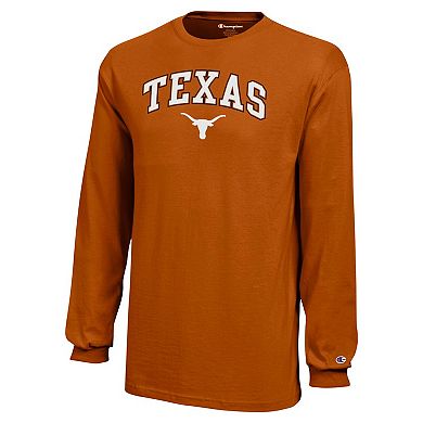 Youth Champion Texas Orange Texas Longhorns Arch Over Logo Long Sleeve T-Shirt
