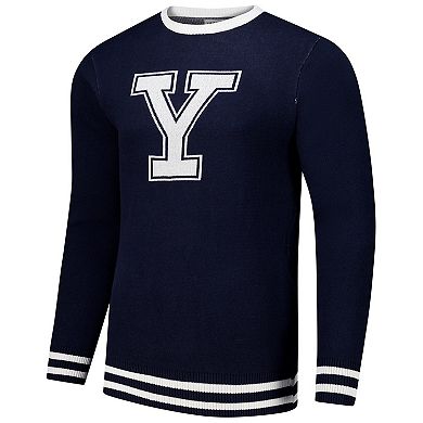 Unisex Uscape Apparel Navy Yale Bulldogs Renew Knit Vintage Pullover Sweater