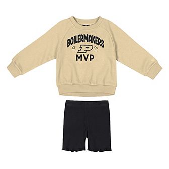 Girls Toddler Colosseum Gold/Black Purdue Boilermakers Beta Fleece Sweatshirt and Shorts Set