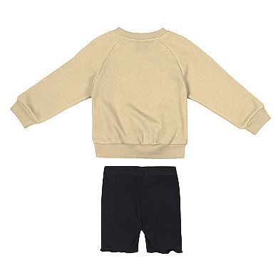 Girls Toddler Colosseum Gold/Black Purdue Boilermakers Beta Fleece Sweatshirt and Shorts Set