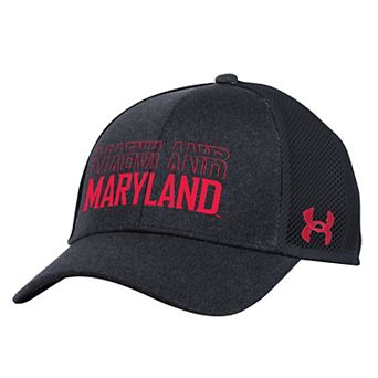 Men's Under Armour Black Maryland Terrapins 2024 Sideline Blitzing Trucker Adjustable Hat