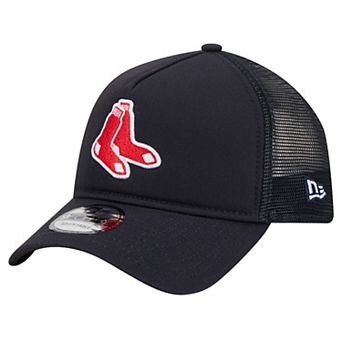 Men's New Era Navy Boston Red Sox 9FORTY A-Frame Trucker Adjustable Hat
