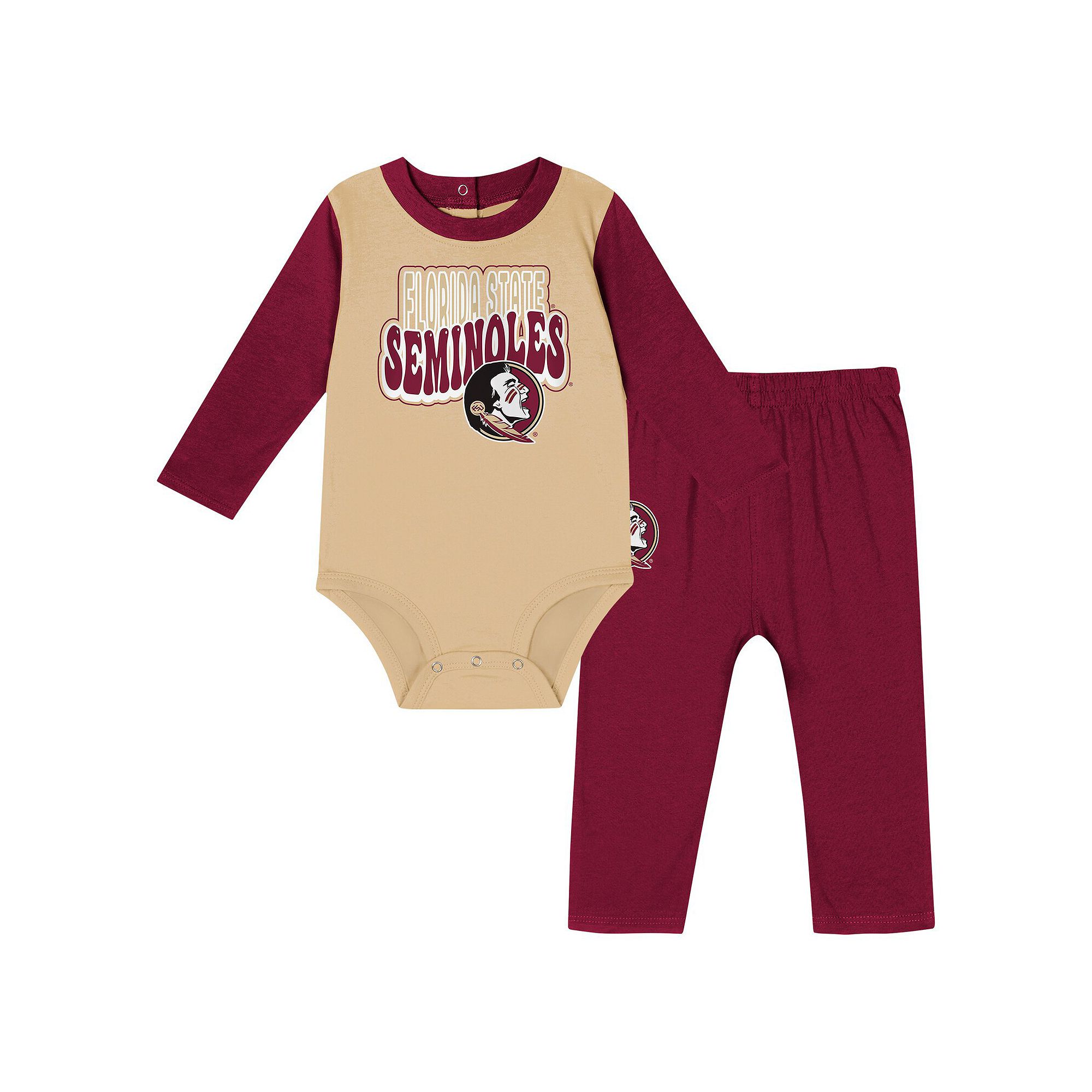 Infant Garnet Florida State Seminoles Double Up Long Sleeve Bodysuit & Pant