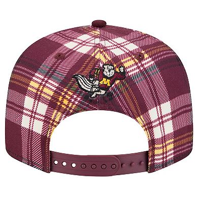 Men's New Era Maroon Minnesota Golden Gophers Plaid 9FIFTY Snapback Hat