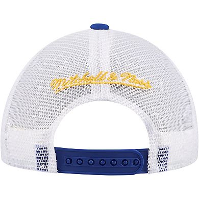 Youth Mitchell & Ness Royal Los Angeles Rams Stripe Trucker Adjustable Hat