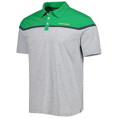 Men's Colosseum Heather Gray Oregon Ducks Chamberlain Polo