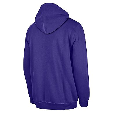 Men's New Era Purple Los Angeles Lakers Corduroy Applique Pullover Hoodie