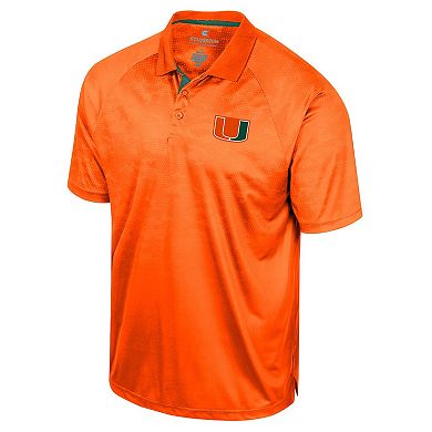 Men's Colosseum Orange Miami Hurricanes Honeycomb Raglan Polo