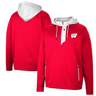 Men's Colosseum Red Wisconsin Badgers Luge 3.0 Quarter-Zip Hoodie