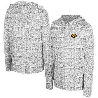 Youth Colosseum Black Iowa Hawkeyes All-Over Print Long Sleeve Hoodie T-Shirt