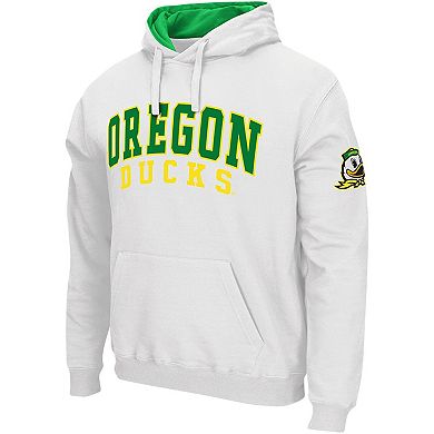 Men's Colosseum White Oregon Ducks Double Arch Pullover Hoodie