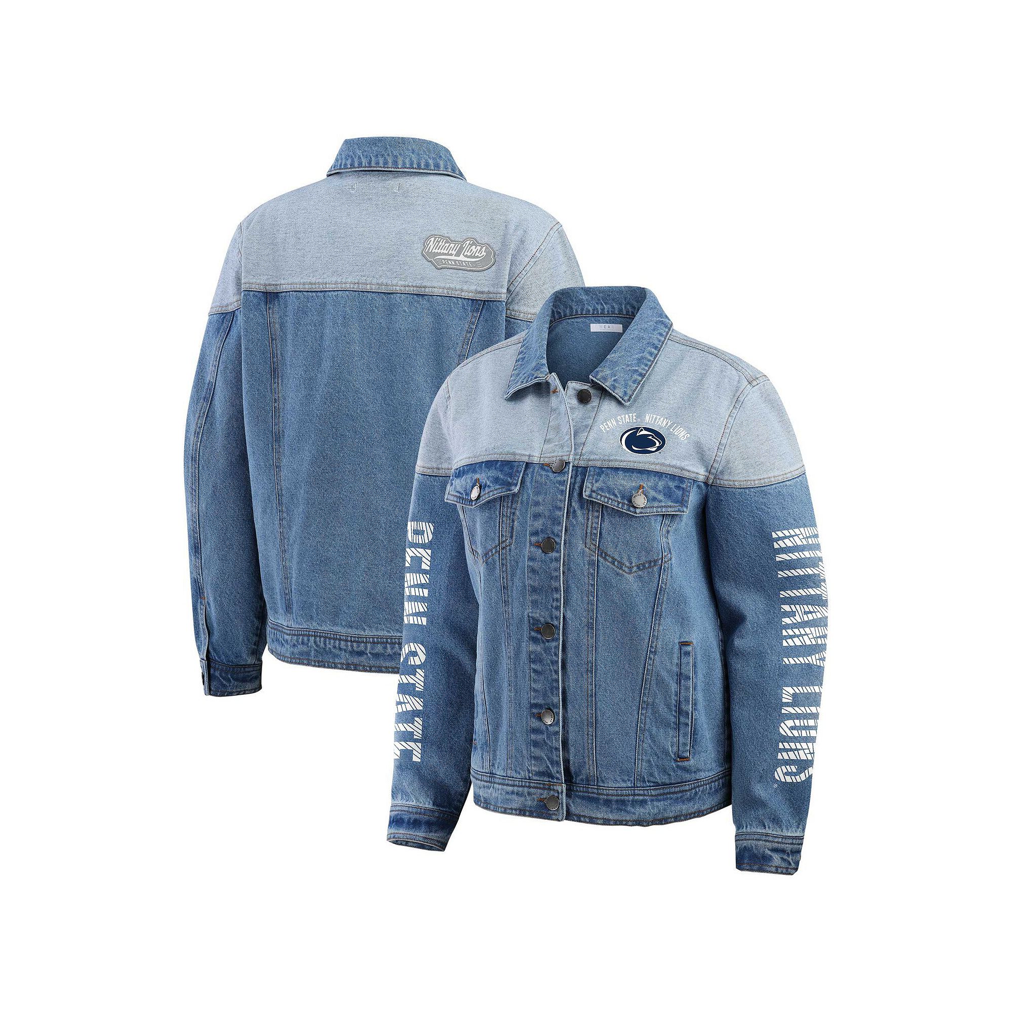 Womens WEAR by Erin Andrews Denim Penn State Nittany Lions Sleeve Hit Colo