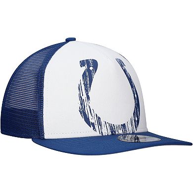 Men's New Era White/Royal Indianapolis Colts Distressed 9FIFTY A-Frame ...