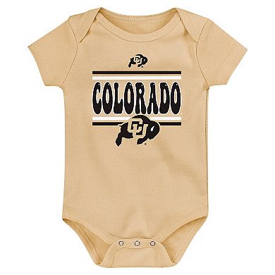 Newborn Black Colorado Buffaloes Sunday Comics 3-Pack Bodysuit Set