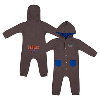 Newborn & Infant Colosseum Charcoal Florida Gators Zando-Zan Waffle Full-Snap Hooded Romper
