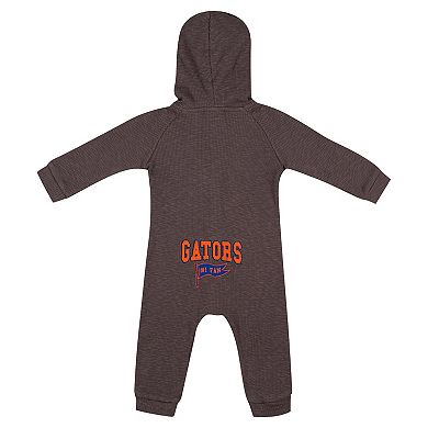 Newborn & Infant Colosseum Charcoal Florida Gators Zando-Zan Waffle Full-Snap Hooded Romper