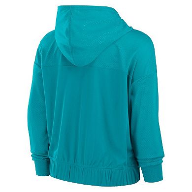 Women's Fanatics Aqua Miami Dolphins Script Lock Full-Zip Hoodie