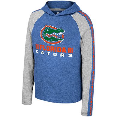 Youth Colosseum Royal Florida Gators Ned Raglan Long Sleeve Hooded T-Shirt