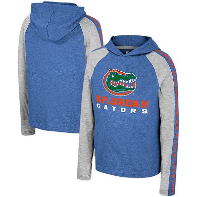Youth Colosseum Royal Florida Gators Ned Raglan Long Sleeve Hooded T-Shirt