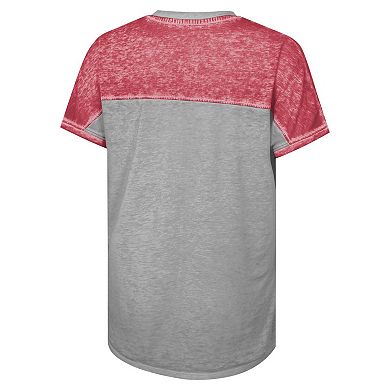 Girls Youth Gray Alabama Crimson Tide Up for Anything Colorblock Dolman V-Neck T-Shirt