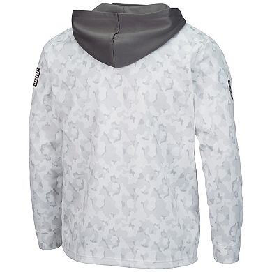 Men's Colosseum Arctic Camo Oregon Ducks OHT Military Appreciation Quarter-Zip Hoodie