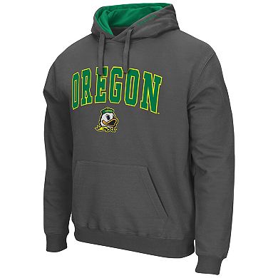 Men's Colosseum Charcoal Oregon Ducks Arch & Logo 3.0 Pullover Hoodie