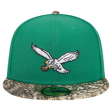 Men's New Era Kelly Green Philadelphia Eagles Active Two-Tone Camo 59FIFTY Fitted Hat