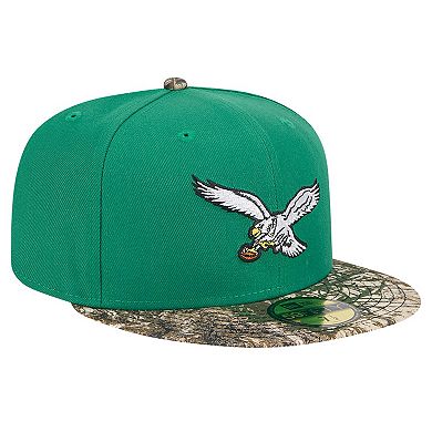 Men's New Era Kelly Green Philadelphia Eagles Active Two-Tone Camo 59FIFTY Fitted Hat