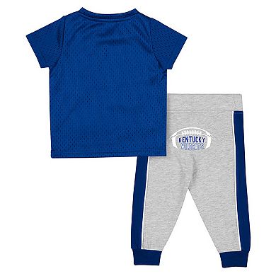Infant Colosseum Royal/Heather Gray Kentucky Wildcats Ka-Boot-It Jersey & Pants Set