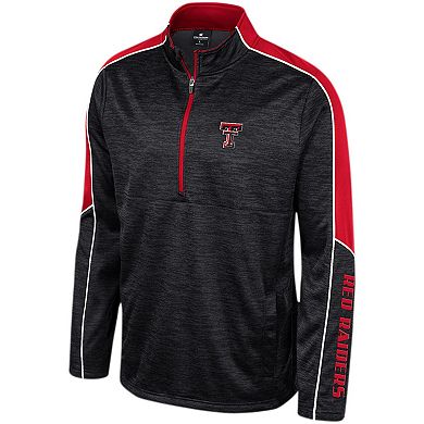 Men's Colosseum Black Texas Tech Red Raiders Marled Half-Zip Jacket