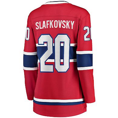 Women's Fanatics Juraj Slafkovsky Red Montreal Canadiens Home Premier Breakaway Player Jersey