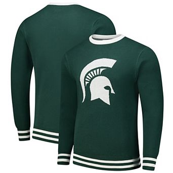 Unisex Uscape Apparel Green Michigan State Spartans Renew Knit Vintage Pullover Sweater