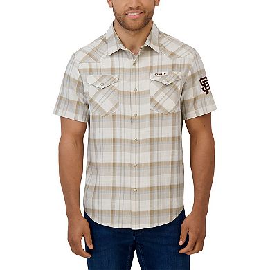 Men's Darius Rucker Collection by Fanatics Gray San Francisco Giants Plaid Full-Snap Shirt