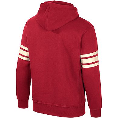 Men's Colosseum Crimson Oklahoma Sooners Saluting Pullover Hoodie