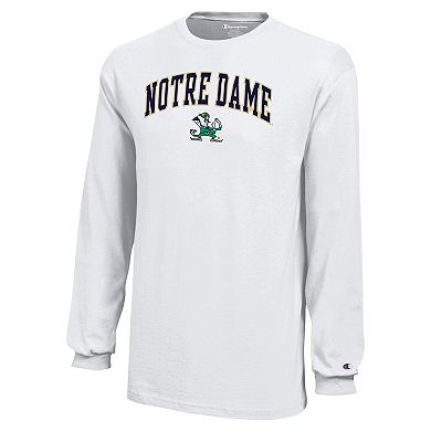 Youth Champion White Notre Dame Fighting Irish Arch Over Logo Long Sleeve T-Shirt
