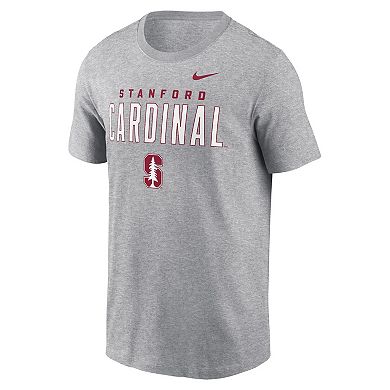 Men's Nike Heather Gray Stanford Cardinal Campus 2-Hit Primary Mascot T-Shirt