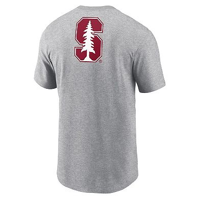 Men's Nike Heather Gray Stanford Cardinal Campus 2-Hit Primary Mascot T-Shirt