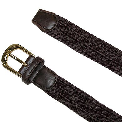 Ctm Women's Elastic Braided Stretch Belt (pack Of 2)